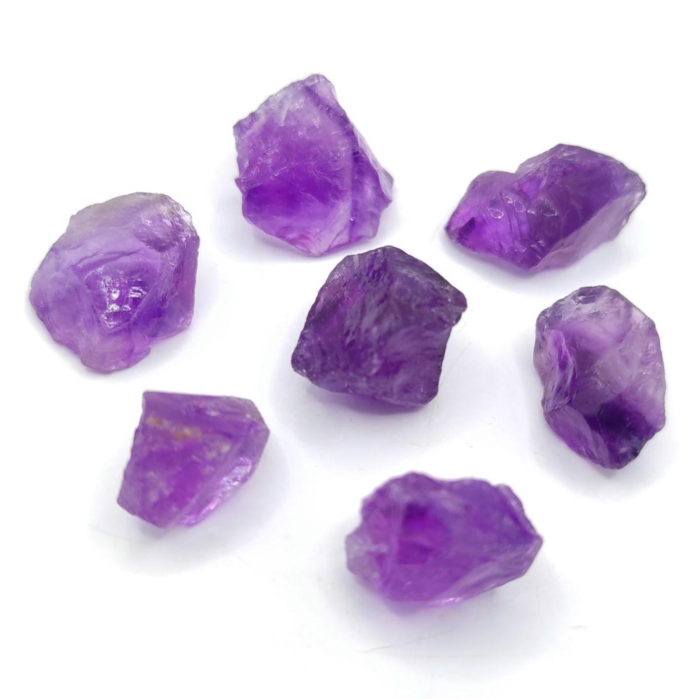 49ct (7pc) Lot of Rough Amethyst - Purple Amethyst from Brazil - Facet Rough Amethyst - Loose Rough Gemstones - Natural Untreated Amethyst