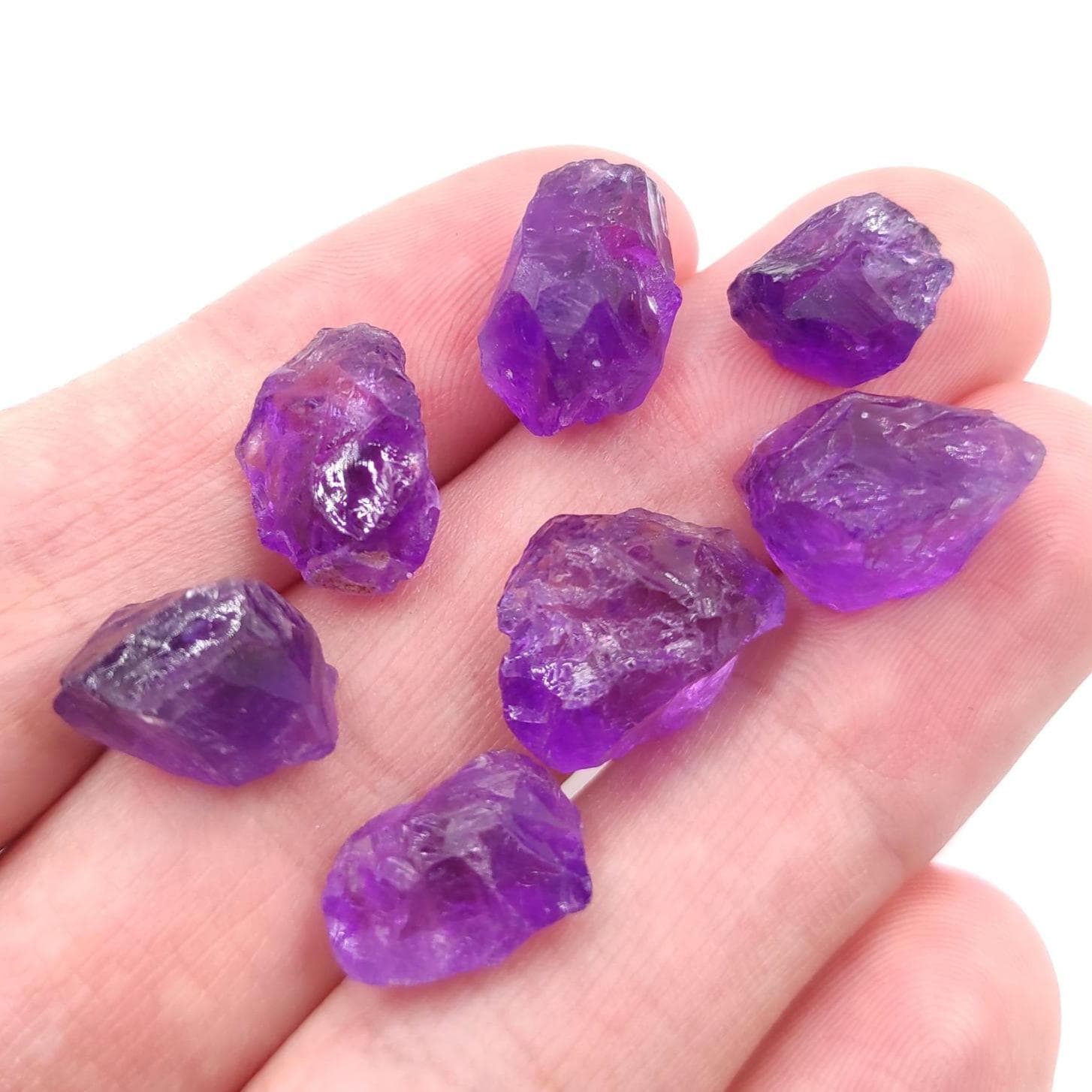 47ct (7pc) Lot of Rough Amethyst - Purple Amethyst from Brazil - Facet Rough Amethyst - Loose Rough Gemstones - Natural Untreated Amethyst