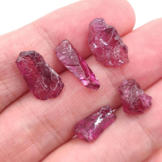 16ct (5pc) Lot of Rough Rhodolite Garnet from Mozambique - Facet Rough Rhodolite - Loose Rough Gemstones - Natural Untreated Unheated Garnet