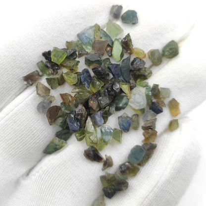 34ct (3-5mm) Lot of Rough Sapphires from Madagascar - Blue and Green Sapphire Gravel - Heated Sapphire Rough - Loose Rough Gemstones