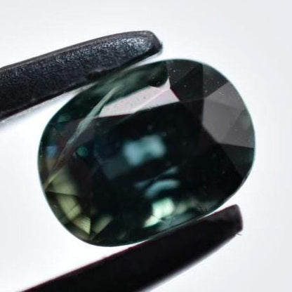 1.21ct SI Heated Blue Green Sapphire - Oval Faceted Sapphire from Madagascar - Oval Cut Greenish Teal Sapphire - Heat Treated Loose Gemstone