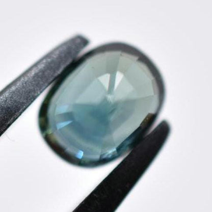 1.21ct SI Heated Blue Green Sapphire - Oval Faceted Sapphire from Madagascar - Oval Cut Greenish Teal Sapphire - Heat Treated Loose Gemstone