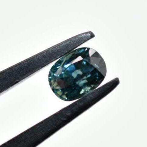 1.21ct SI Heated Blue Green Sapphire - Oval Faceted Sapphire from Madagascar - Oval Cut Greenish Teal Sapphire - Heat Treated Loose Gemstone