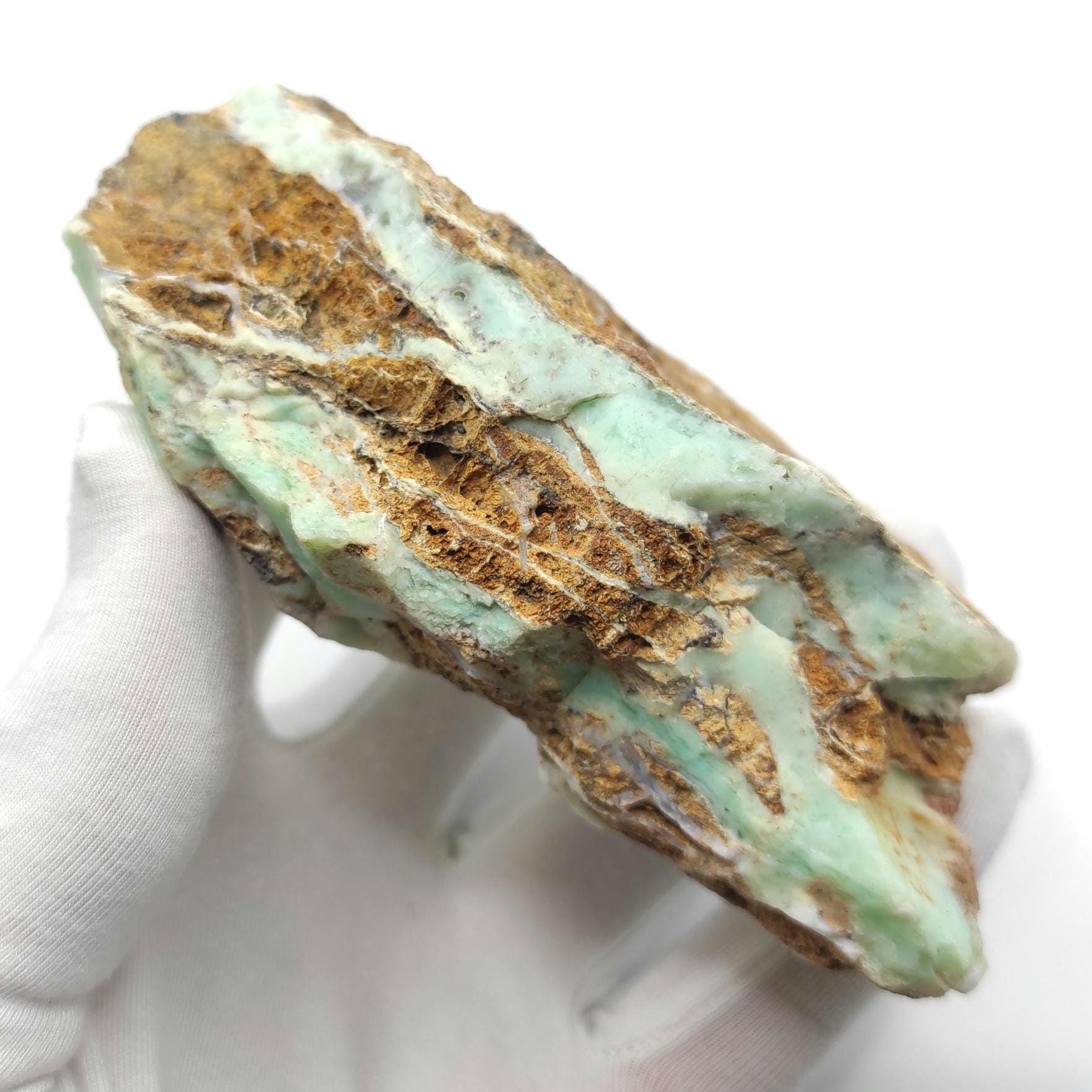 227g Chrysoprase in Matrix - Niquelândia, Goiás, Brazil - Natural Green Chrysoprase Stone - Raw Stones for Lapidary - Chrysoprase Mineral