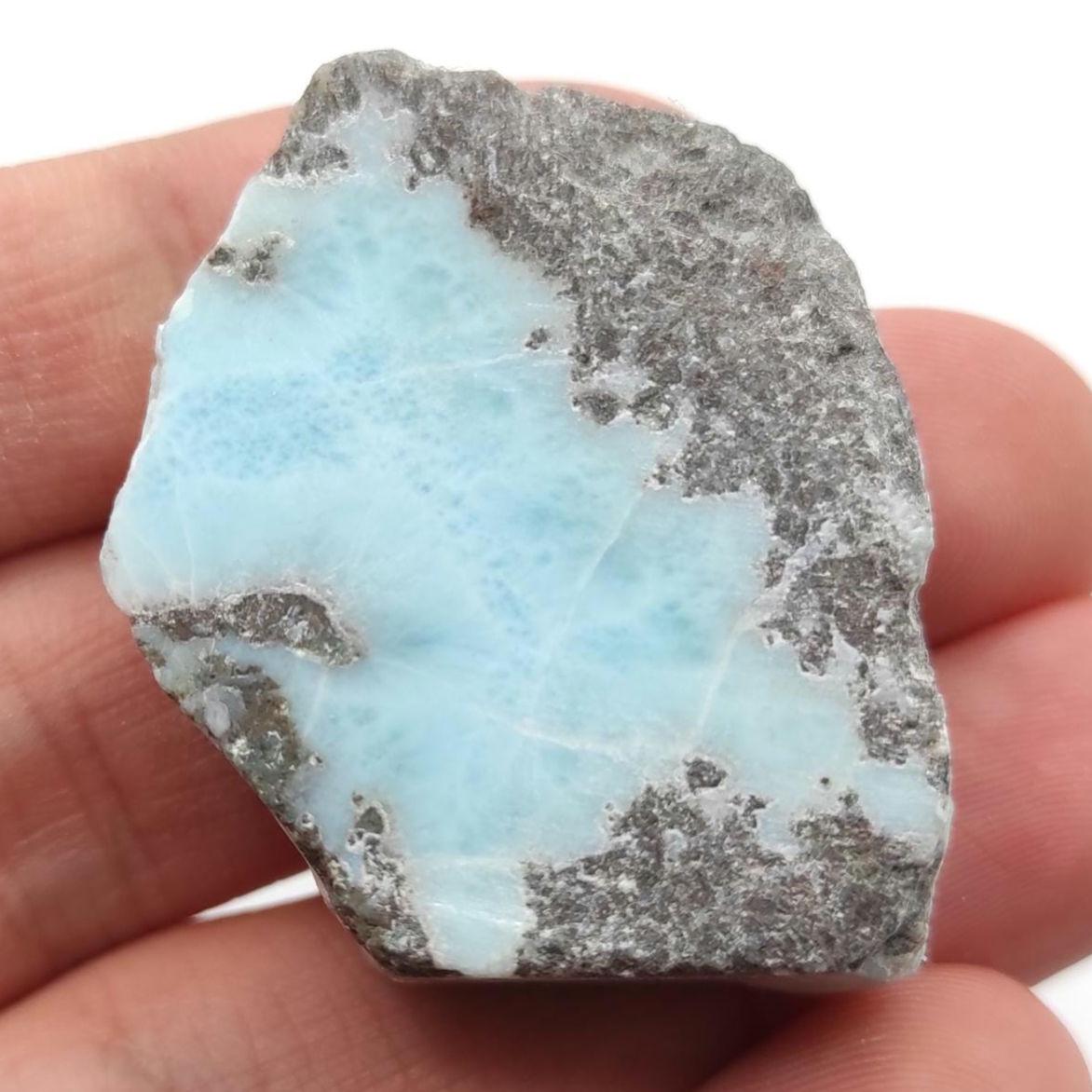 27g Larimar Slice - Rough Larimar Slab - Natural Blue Larimar Stone - Rough Larimar Crystal - Larimar for Lapidary - Raw Larimar Gemstone