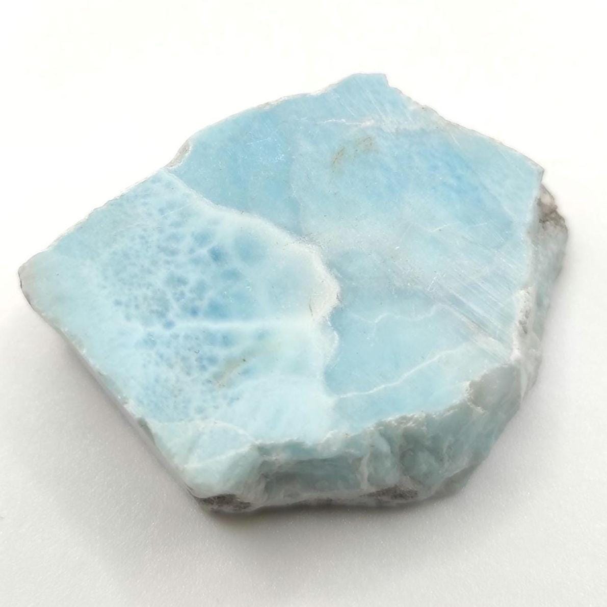 27g Larimar Slice - Rough Larimar Slab - Natural Blue Larimar Stone - Rough Larimar Crystal - Larimar for Lapidary - Raw Larimar Gemstone
