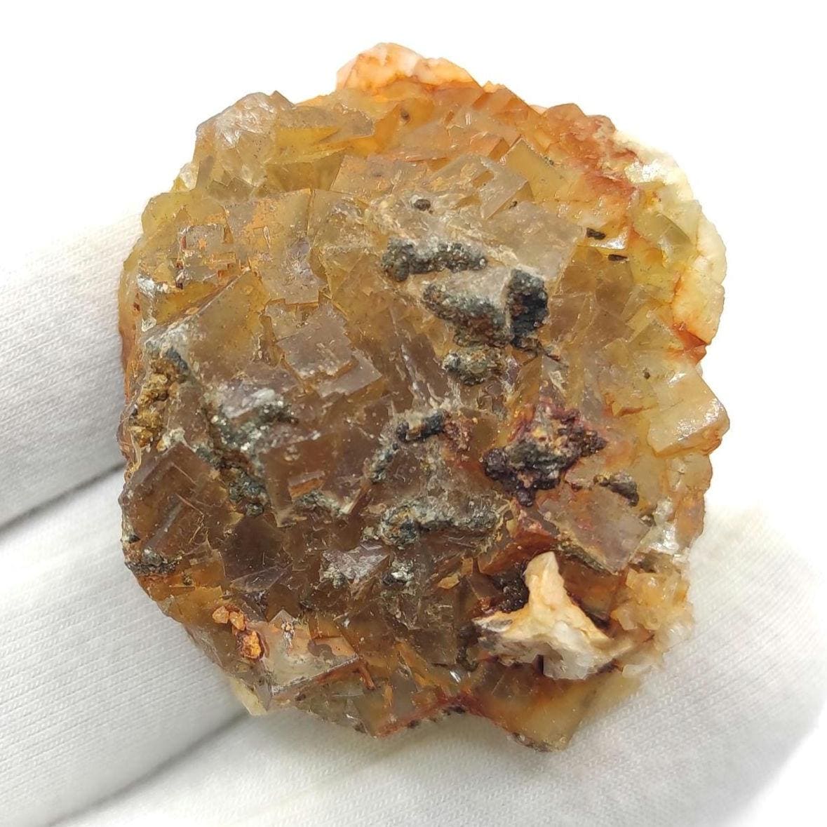 38g Spanish Fluorite - Yellow Fluorite from Moscona Mine, Asturias, Spain - Natural Yellow Fluorite - Raw Cubic Fluorite - Mineral Specimen