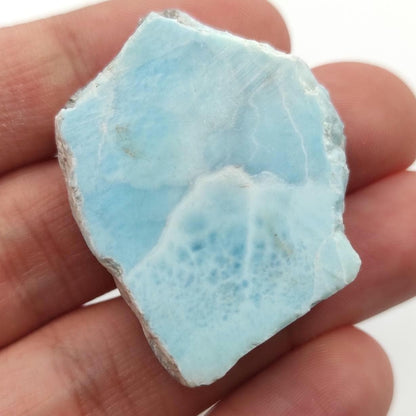 27g Larimar Slice - Rough Larimar Slab - Natural Blue Larimar Stone - Rough Larimar Crystal - Larimar for Lapidary - Raw Larimar Gemstone