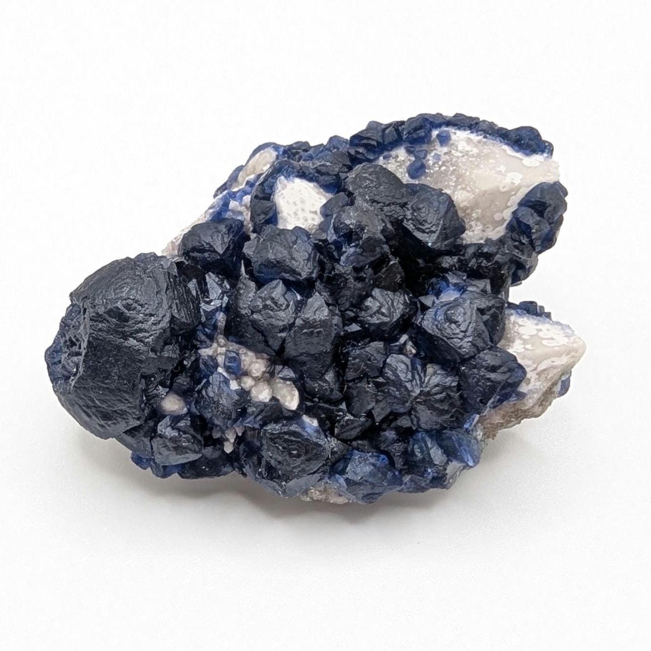 41g Blueberry Fluorite on Quartz Scepter - Blue Fluorite Mineral Specimen - Huanggangliang Mine, Inner Mongolia, China - Fluorite on Quartz