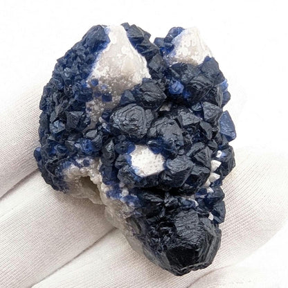 41g Blueberry Fluorite on Quartz Scepter - Blue Fluorite Mineral Specimen - Huanggangliang Mine, Inner Mongolia, China - Fluorite on Quartz