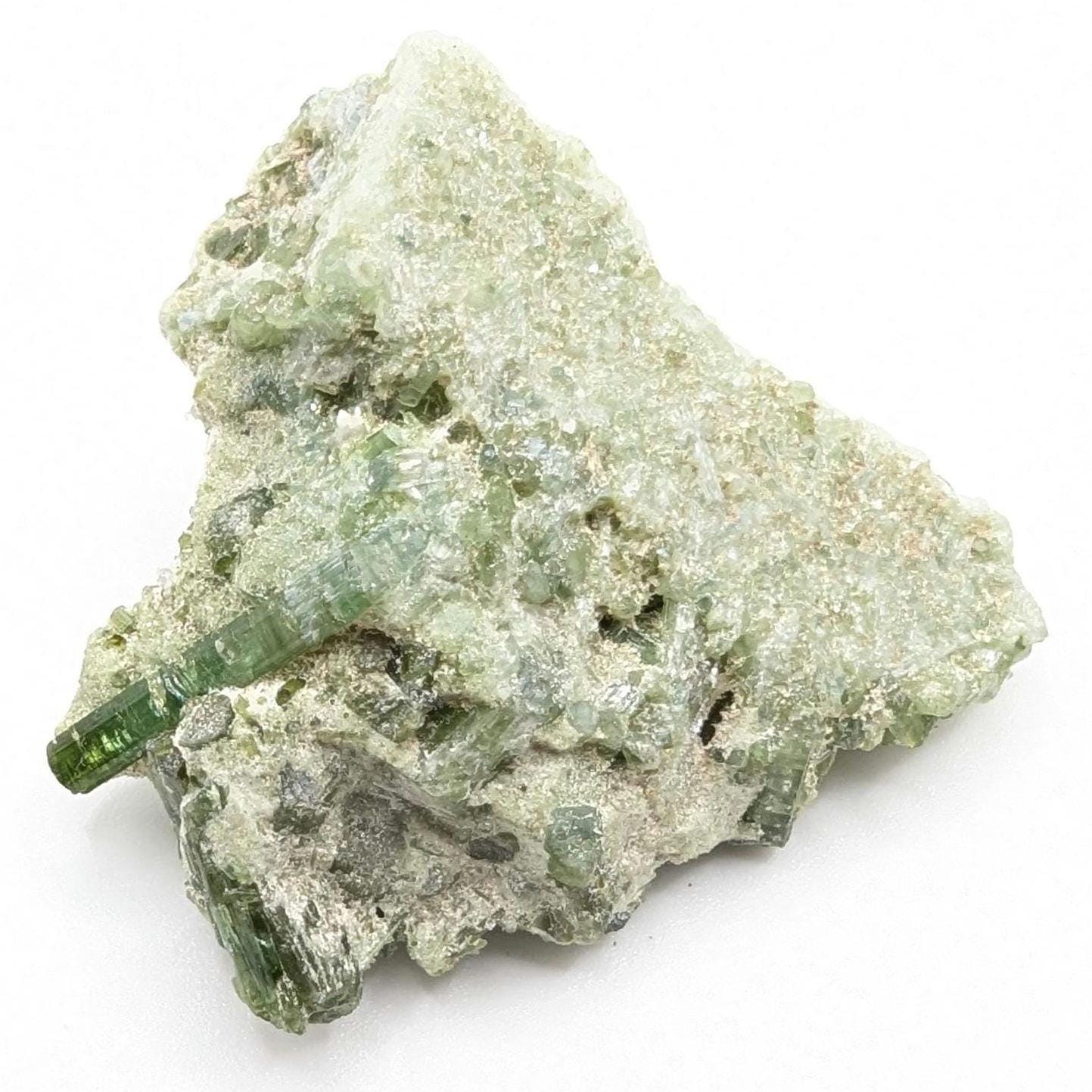 33g Green Tourmaline on Matrix - Natural Green Tourmaline Mineral Specimen - Paprok, Afghanistan - Rough Green Tourmaline Crystal