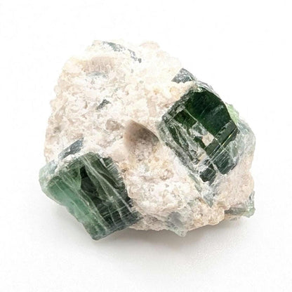 12g Green Tourmaline on Matrix - Natural Green Tourmaline Mineral Specimen - Paprok, Afghanistan - Rough Green Tourmaline Crystal