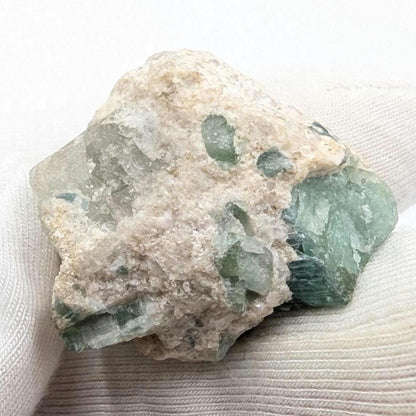 12g Green Tourmaline on Matrix - Natural Green Tourmaline Mineral Specimen - Paprok, Afghanistan - Rough Green Tourmaline Crystal