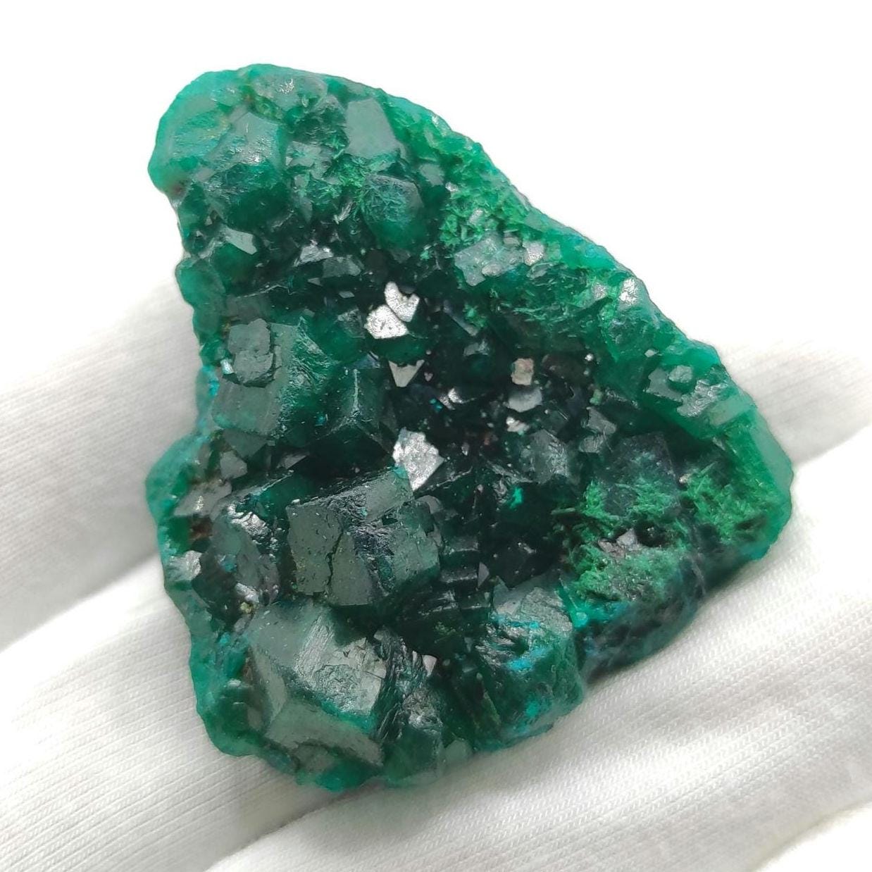 27g Dioptase Crystal from Congo - Natural Green Dioptase Mineral Specimen - Small Dioptase Specimen - Raw Dioptase Gem