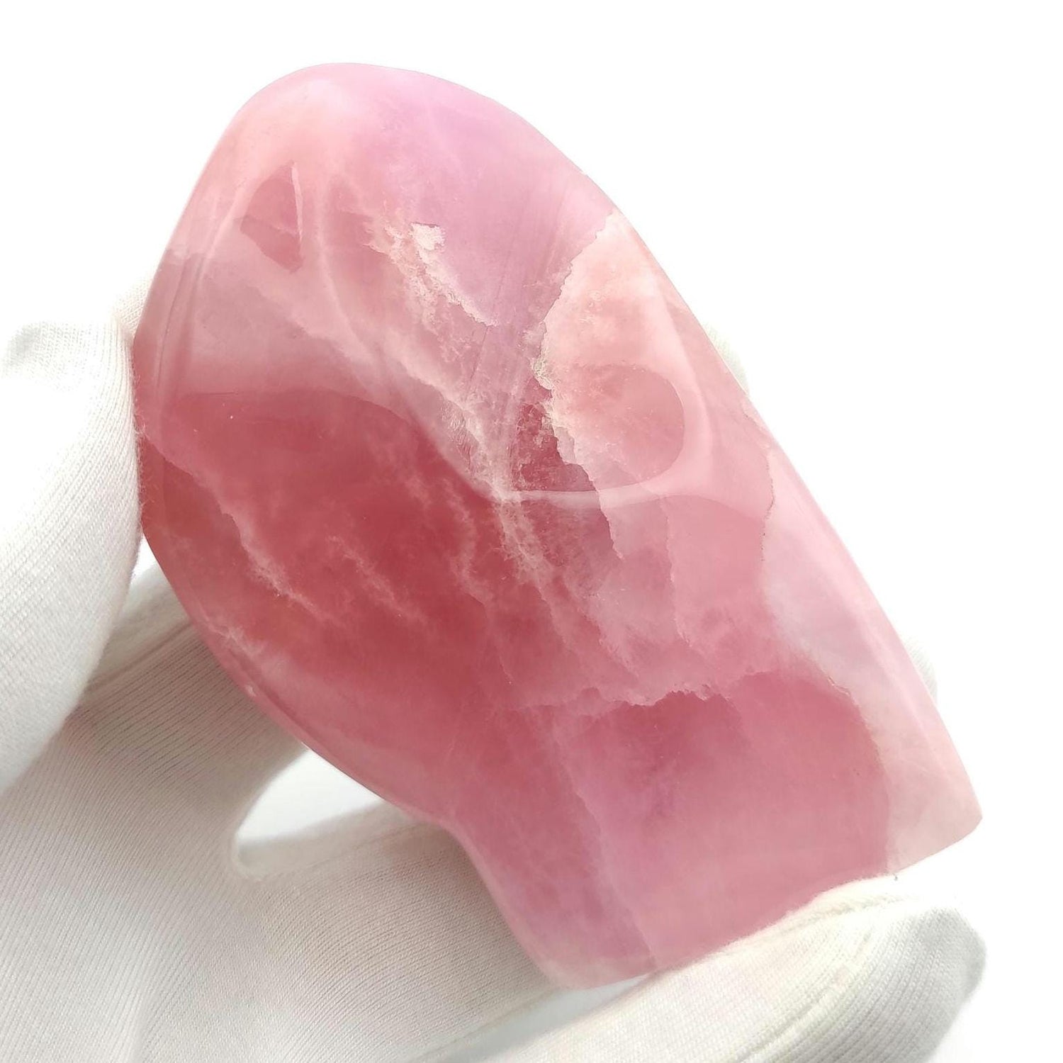 158g Natural Pink Aragonite Freeform - Balochistan, Pakistan - Polished Pink Aragonite - Genuine Bright Pink Aragonite - Polished Crystals