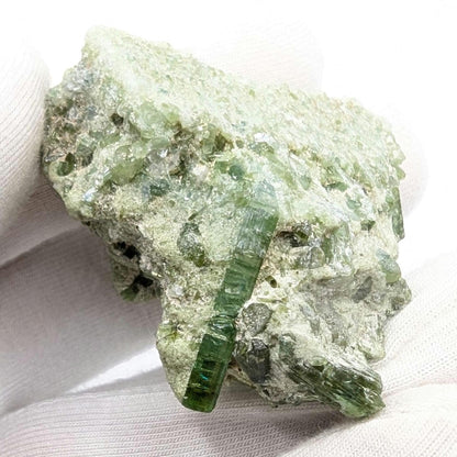 33g Green Tourmaline on Matrix - Natural Green Tourmaline Mineral Specimen - Paprok, Afghanistan - Rough Green Tourmaline Crystal