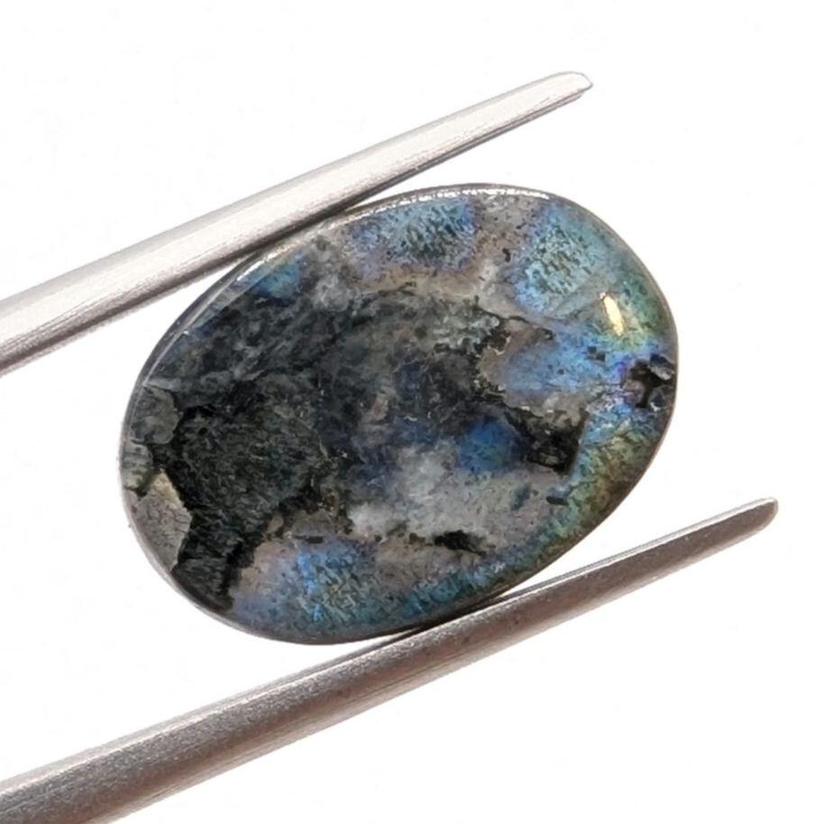 6.65ct Canadian Labradorite - Old Collection Labradorite from Nain, Canada - Oval Shaped Cabochon - Flashy Blue Labradorite - Rare Locality