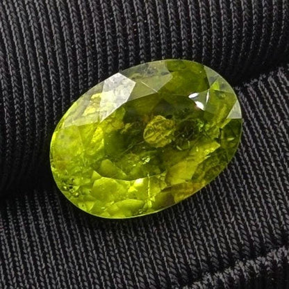 6.75ct Natural Peridot Gemstone - Oval Faceted Fancy Cut Peridot - Jilin Province, China - Natural Green Peridot with Inclusions - Loose Gem