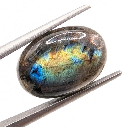 6.65ct Canadian Labradorite - Old Collection Labradorite from Nain, Canada - Oval Shaped Cabochon - Flashy Blue Labradorite - Rare Locality