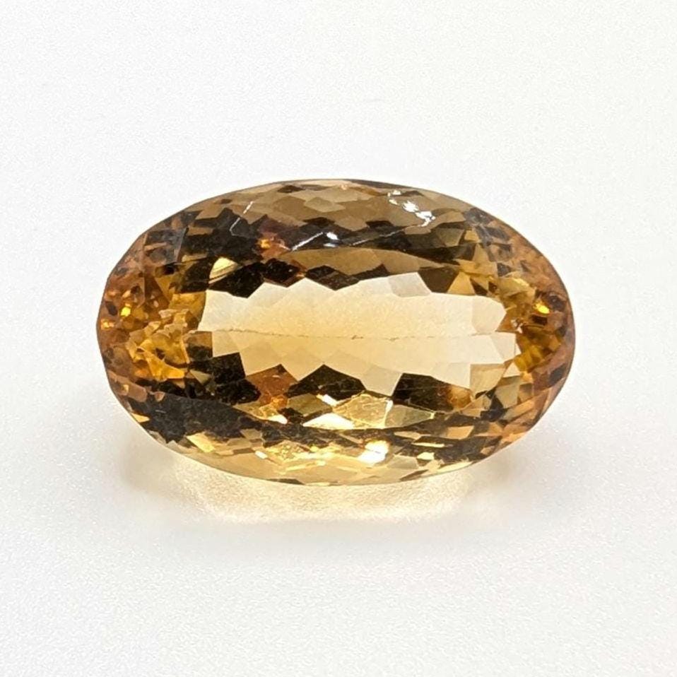 29.55ct VVS Natural Citrine - Oval Faceted - Fancy Cut Citrine Gemstone - Loose Gemstones - Unheated Citrine - Faceted Gems from Brazil