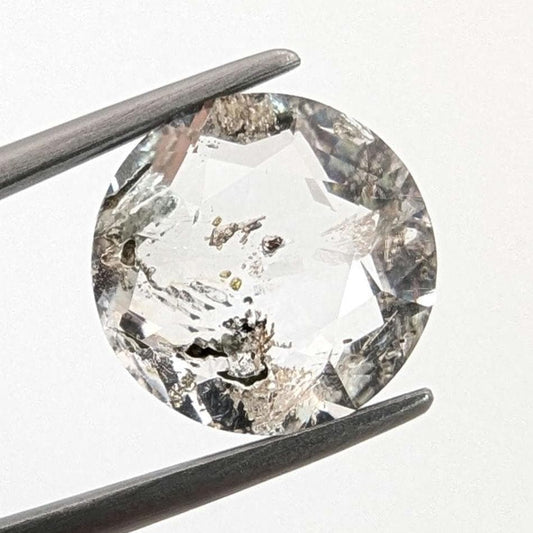 5.82ct Petroleum Quartz Faceted Gemstone - Round Fancy Cut Petroleum Included Quartz - Unique Gems - Natural Petroleum Quartz from Pakistan