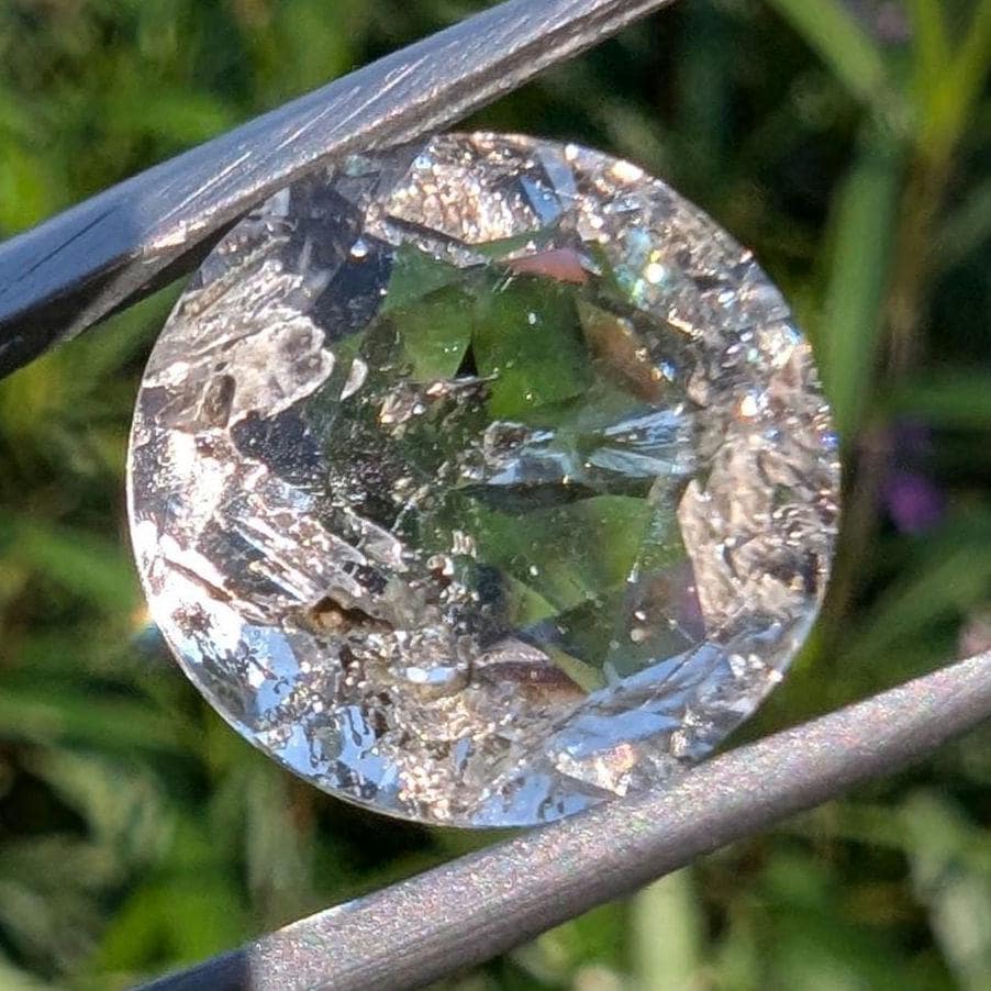 5.82ct Petroleum Quartz Faceted Gemstone - Round Fancy Cut Petroleum Included Quartz - Unique Gems - Natural Petroleum Quartz from Pakistan