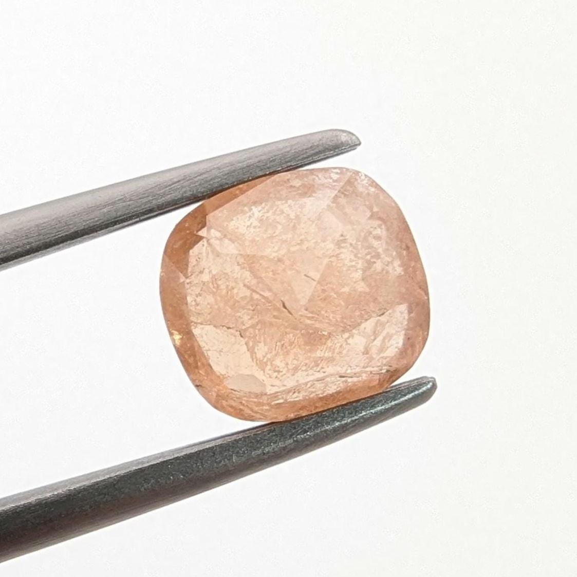 3.28ct Hessonite Garnet from Quebec, Canada - Cushion Fancy Cut Hessonite Grossular Garnet - Unique Gems - Natural Orange Garnet Gemstone