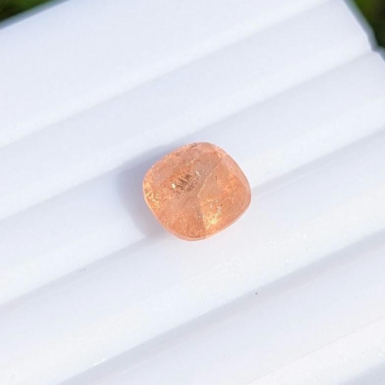 3.28ct Hessonite Garnet from Quebec, Canada - Cushion Fancy Cut Hessonite Grossular Garnet - Unique Gems - Natural Orange Garnet Gemstone