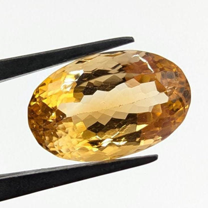29.55ct VVS Natural Citrine - Oval Faceted - Fancy Cut Citrine Gemstone - Loose Gemstones - Unheated Citrine - Faceted Gems from Brazil