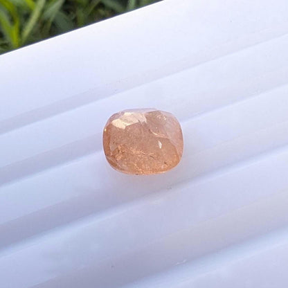 3.28ct Hessonite Garnet from Quebec, Canada - Cushion Fancy Cut Hessonite Grossular Garnet - Unique Gems - Natural Orange Garnet Gemstone