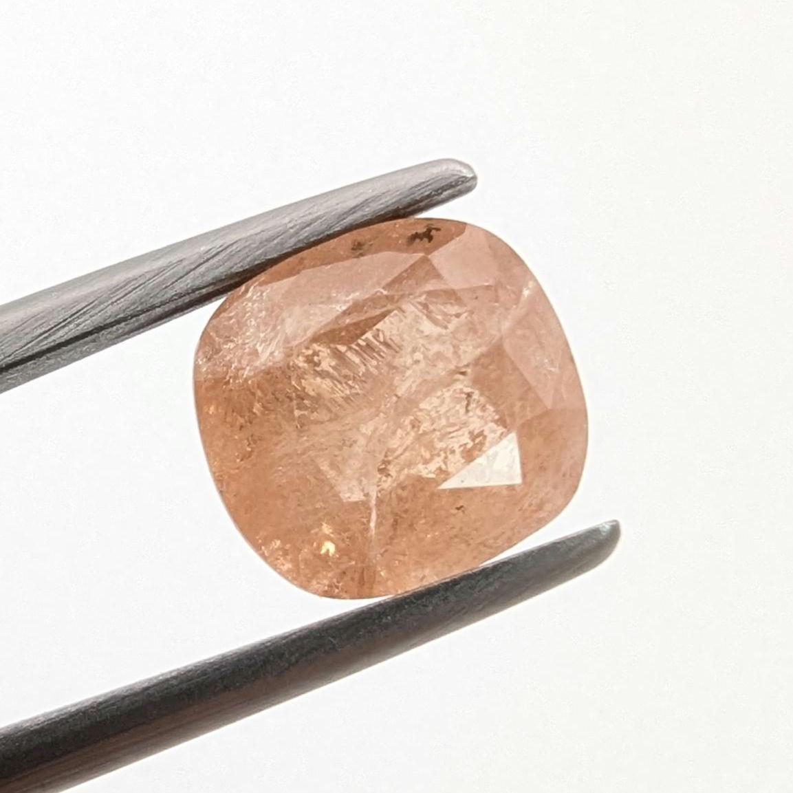 3.28ct Hessonite Garnet from Quebec, Canada - Cushion Fancy Cut Hessonite Grossular Garnet - Unique Gems - Natural Orange Garnet Gemstone