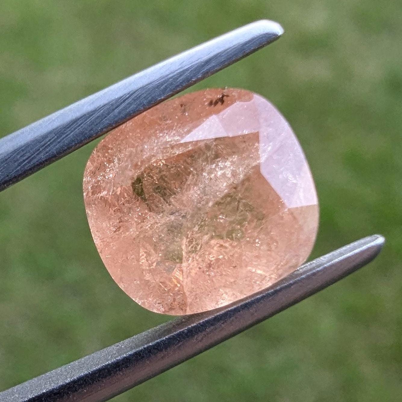 3.28ct Hessonite Garnet from Quebec, Canada - Cushion Fancy Cut Hessonite Grossular Garnet - Unique Gems - Natural Orange Garnet Gemstone