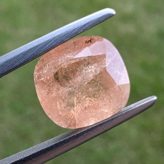 3.28ct Hessonite Garnet from Quebec, Canada - Cushion Fancy Cut Hessonite Grossular Garnet - Unique Gems - Natural Orange Garnet Gemstone