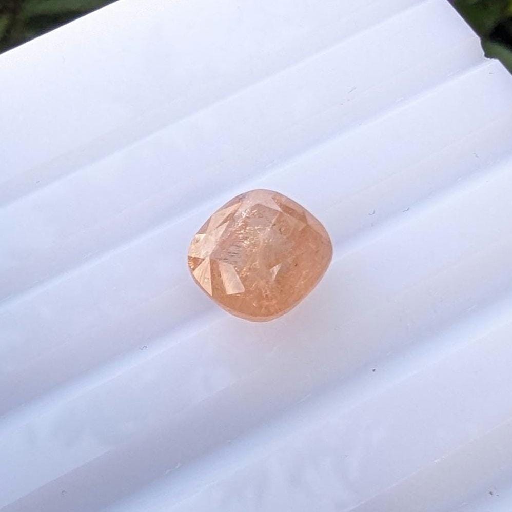 3.28ct Hessonite Garnet from Quebec, Canada - Cushion Fancy Cut Hessonite Grossular Garnet - Unique Gems - Natural Orange Garnet Gemstone