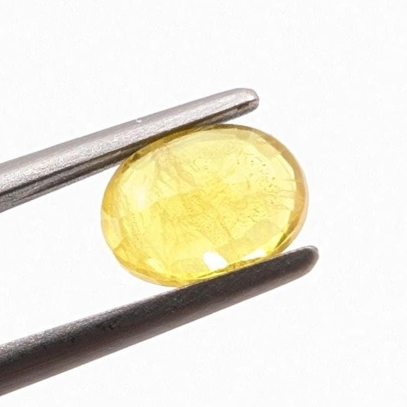 1.47ct Yellow Sapphire - Beryllium Heat Treated Sapphire - Loose Sapphire Gemstone from Thailand - Beryllium Sapphires - Oval Faceted Gem