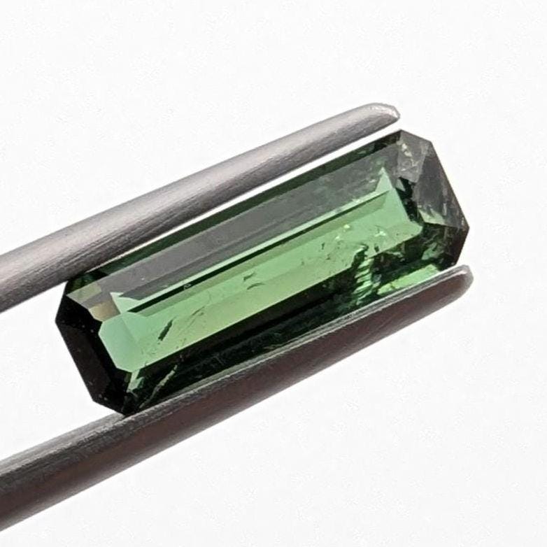 1.34ct Green Tourmaline Faceted Gemstone - Octagon Step Cut Tourmaline - Chrome Tourmaline - Loose Faceted Tourmaline from Afghanistan