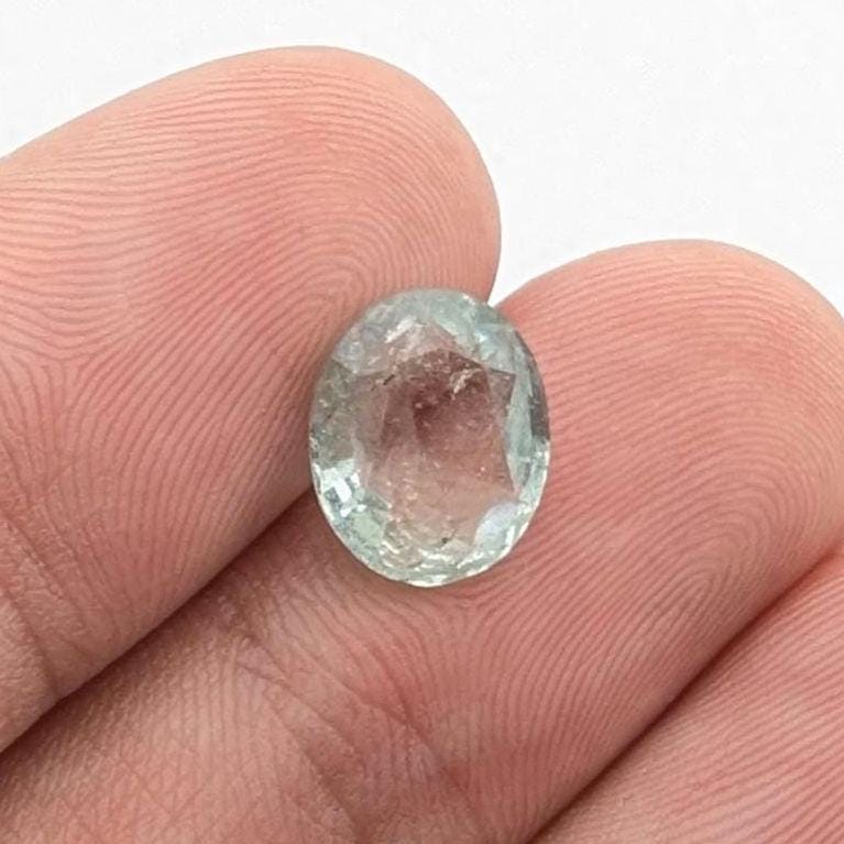 2.93ct Light Blue Aquamarine Faceted Gemstone - Oval Cut Aquamarine - Pale Blue Aquamarine - Loose Faceted Aquamarine from Nigeria