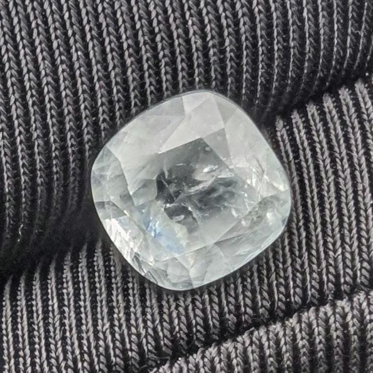2.52ct Light Blue Aquamarine Faceted Gemstone - Cushion Cut Aquamarine - Pale Blue Aquamarine - Loose Faceted Aquamarine from Nigeria
