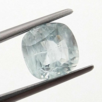 2.52ct Light Blue Aquamarine Faceted Gemstone - Cushion Cut Aquamarine - Pale Blue Aquamarine - Loose Faceted Aquamarine from Nigeria