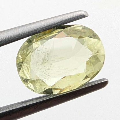 1.36ct Natural Chrysoberyl Faceted Gemstone - Oval Fancy Cut Chrysoberyl - Yellow Chrysoberyl - Loose Faceted Chrysoberyl from Nigeria