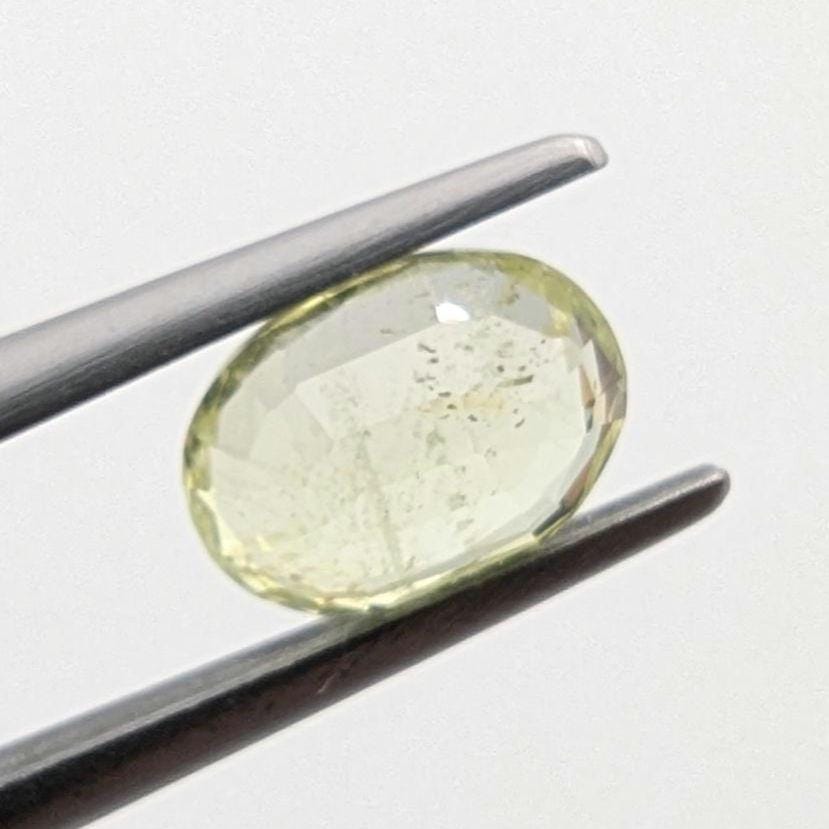1.61ct Natural Chrysoberyl Faceted Gemstone - Oval Fancy Cut Chrysoberyl - Yellow Chrysoberyl - Loose Faceted Chrysoberyl from Nigeria