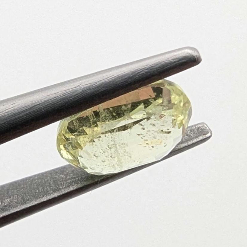 1.61ct Natural Chrysoberyl Faceted Gemstone - Oval Fancy Cut Chrysoberyl - Yellow Chrysoberyl - Loose Faceted Chrysoberyl from Nigeria