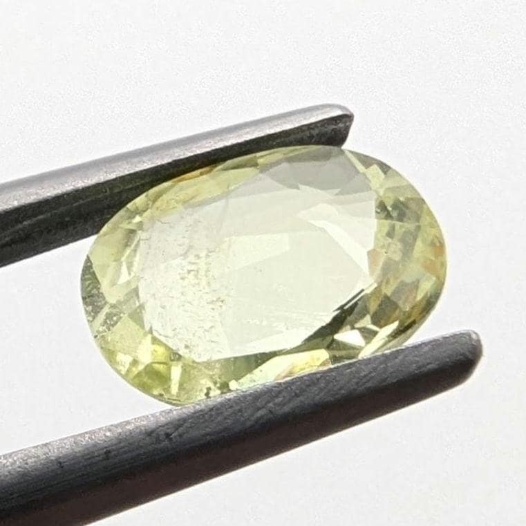 1.36ct Natural Chrysoberyl Faceted Gemstone - Oval Fancy Cut Chrysoberyl - Yellow Chrysoberyl - Loose Faceted Chrysoberyl from Nigeria