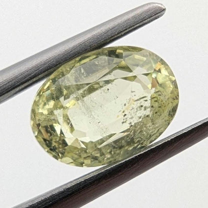 1.61ct Natural Chrysoberyl Faceted Gemstone - Oval Fancy Cut Chrysoberyl - Yellow Chrysoberyl - Loose Faceted Chrysoberyl from Nigeria