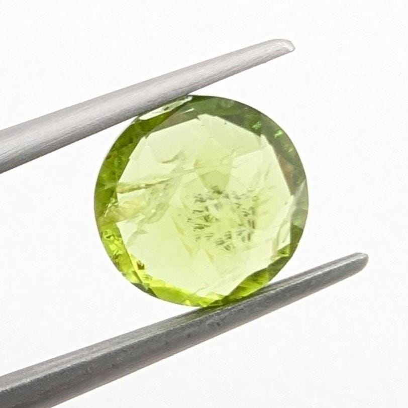 3.30ct Natural Peridot Gemstone - Round Faceted Fancy Peridot - Jilin Province, China - Natural Green Peridot with Inclusions - Loose Gem