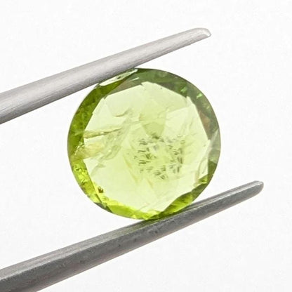 3.30ct Natural Peridot Gemstone - Round Faceted Fancy Peridot - Jilin Province, China - Natural Green Peridot with Inclusions - Loose Gem