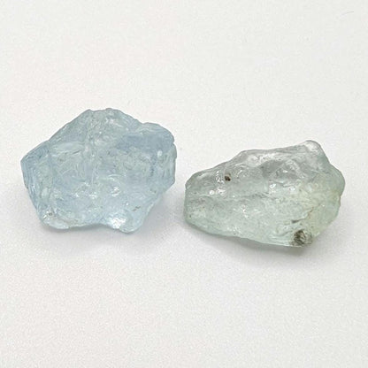 38ct (2pcs) Natural Aquamarine & Mint Beryl - Rough Beryl Gemstones - Loose Rough Gems - Natural Unheated and Untreated - Nigeria Aquamarine