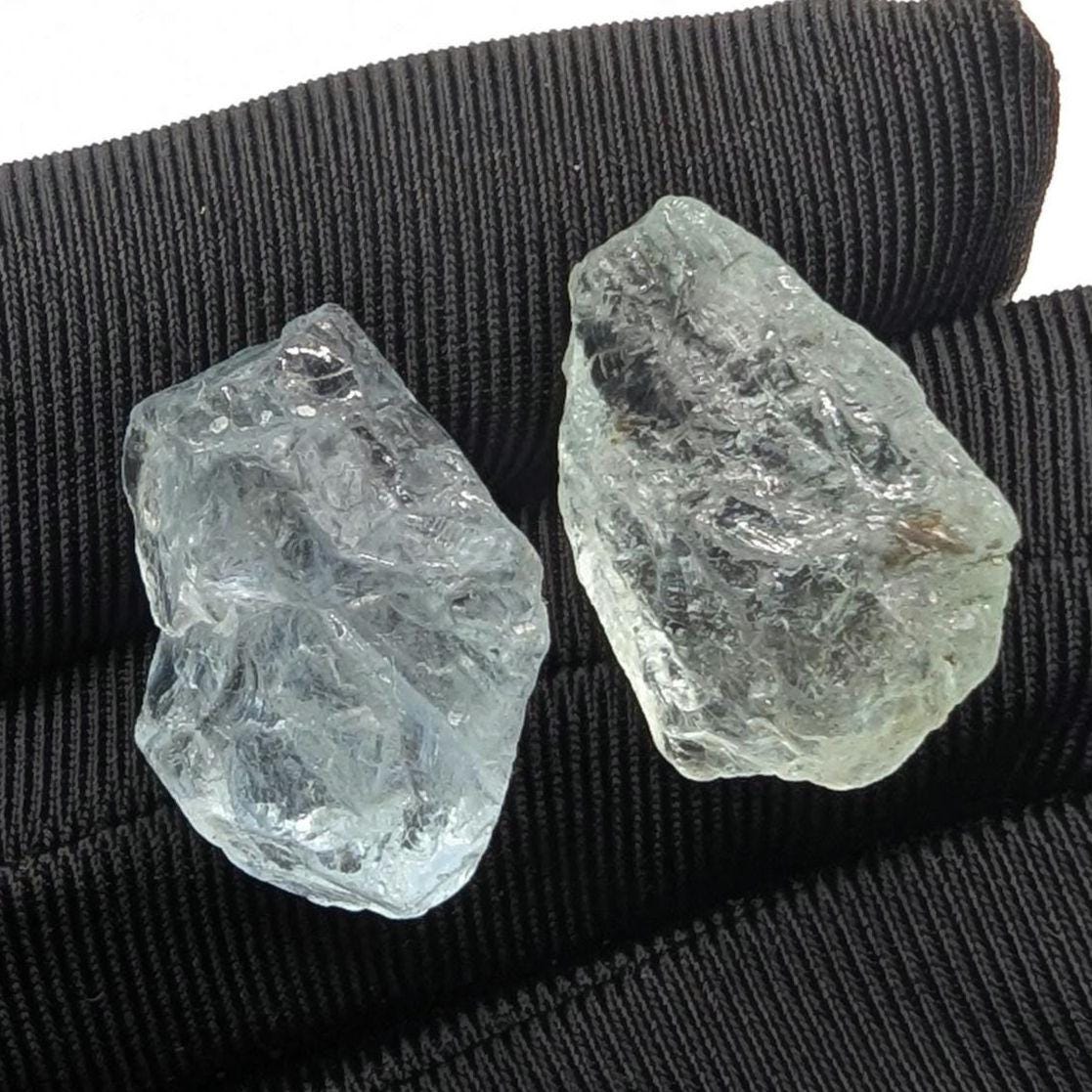 38ct (2pcs) Natural Aquamarine & Mint Beryl - Rough Beryl Gemstones - Loose Rough Gems - Natural Unheated and Untreated - Nigeria Aquamarine