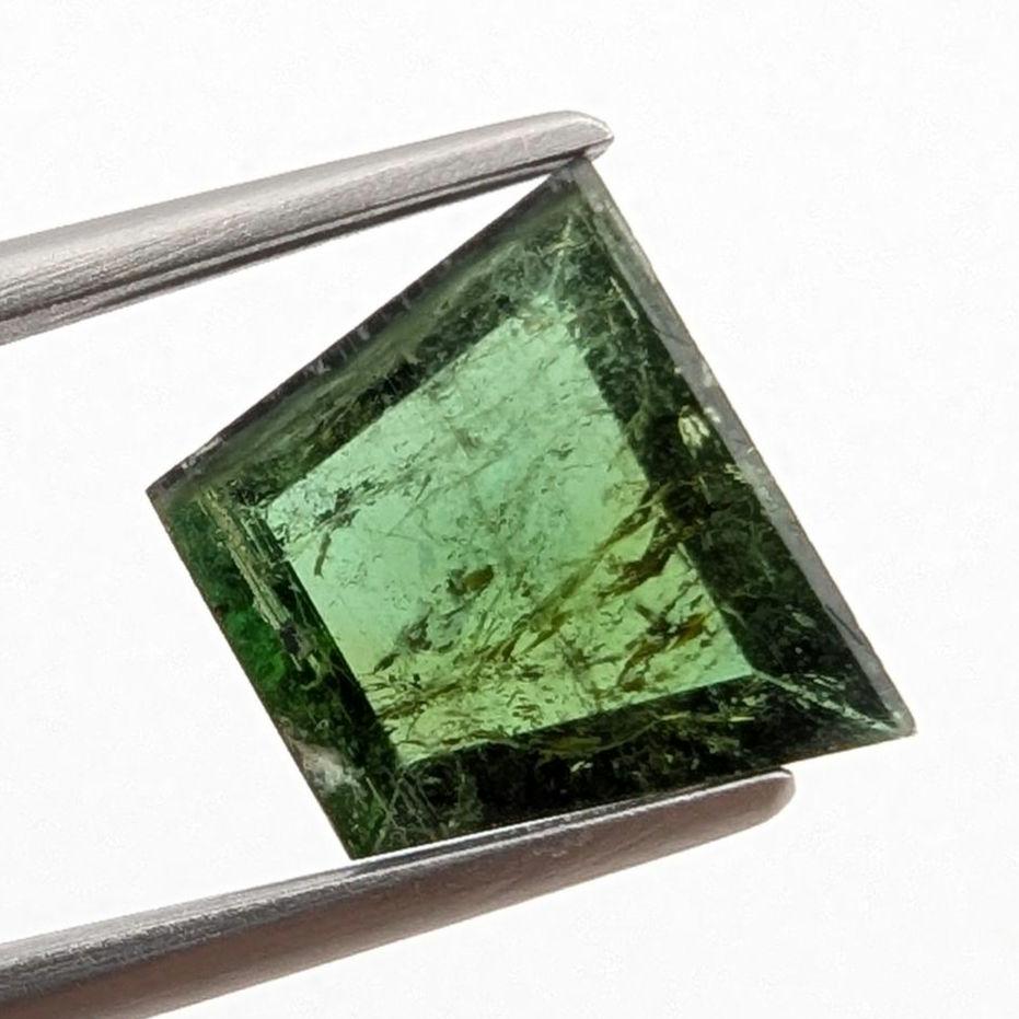 2.79ct Rosecut Tourmaline - Green Tourmaline Rosecut Gemstone - Faceted Tourmaline Cabochon Afghanistan