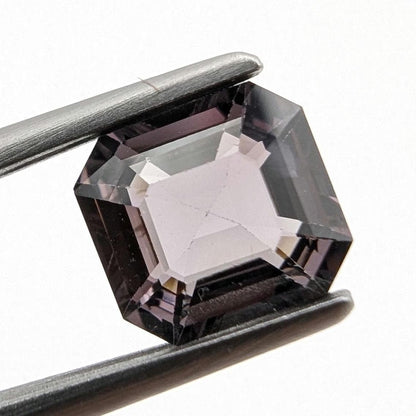 1.57ct Metallic Grey Purple Spinel - Burmese Spinel - Natural Untreated Spinel Gemstone - Octagon Cut Purplish Spinel - Faceted Loose Spinel